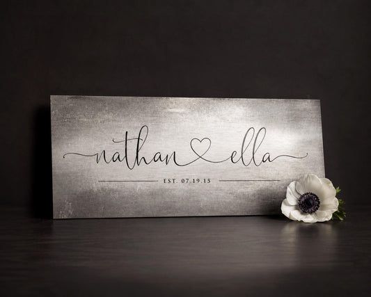 Rustic Heart Name Sign on Tin - HoneycombProverbs - Signs - Tin and Aluminum Gifts