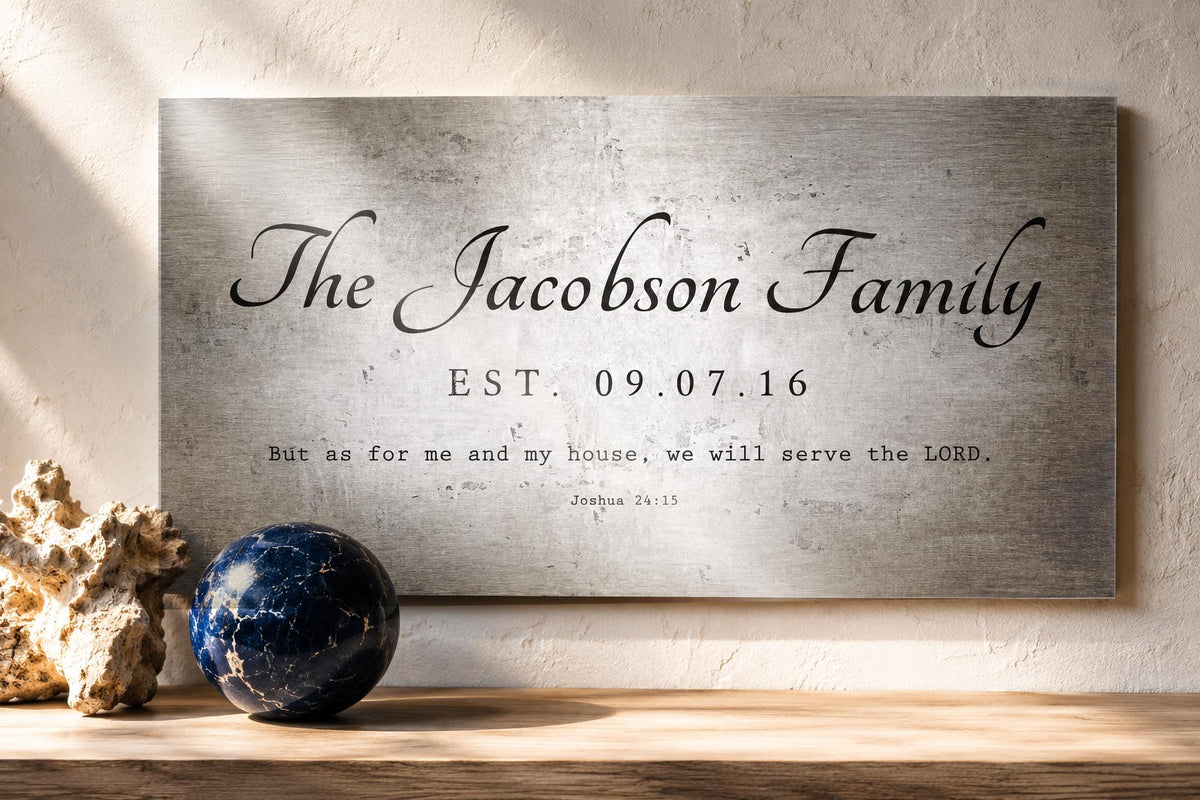 Rustic Family Name Sign with Joshua 24:15