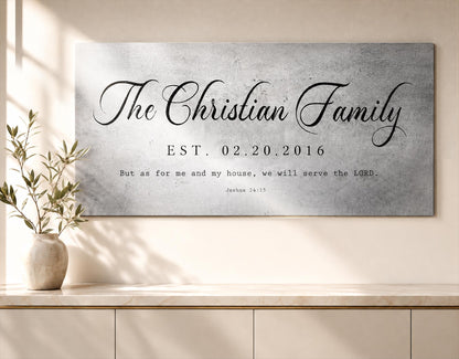 Rustic Family Name Sign with Joshua 24:15