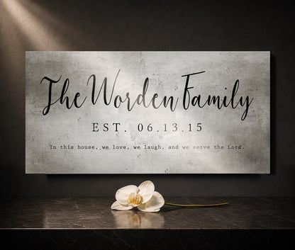 Rustic Family Name Sign with Joshua 24:15