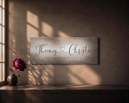 Rustic Heart Name Sign on Tin - HoneycombProverbs - Signs - Tin and Aluminum Gifts