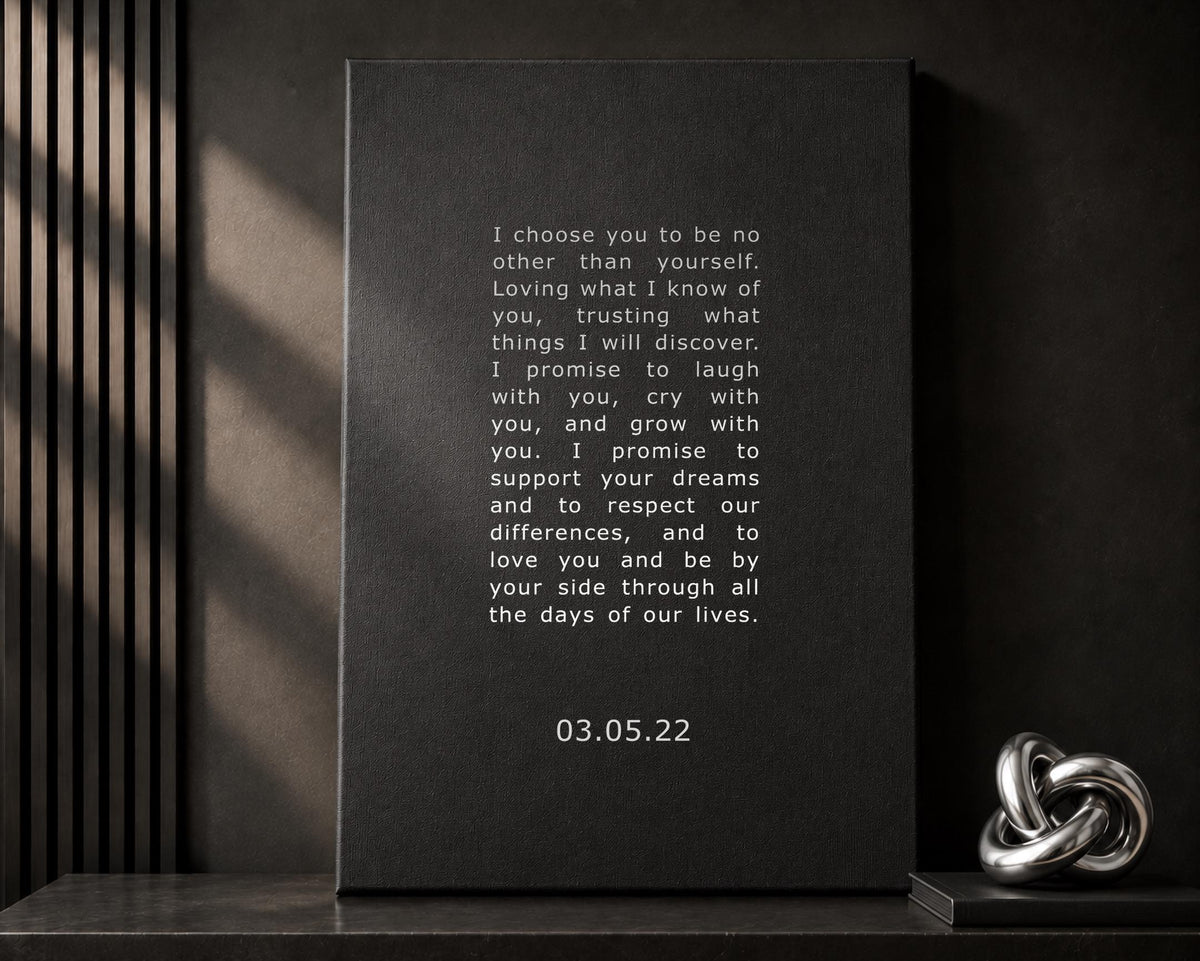 Contemporary Wedding Vow Art - HoneycombProverbs - Gifts For The Couple - Wedding Vow Wall Art