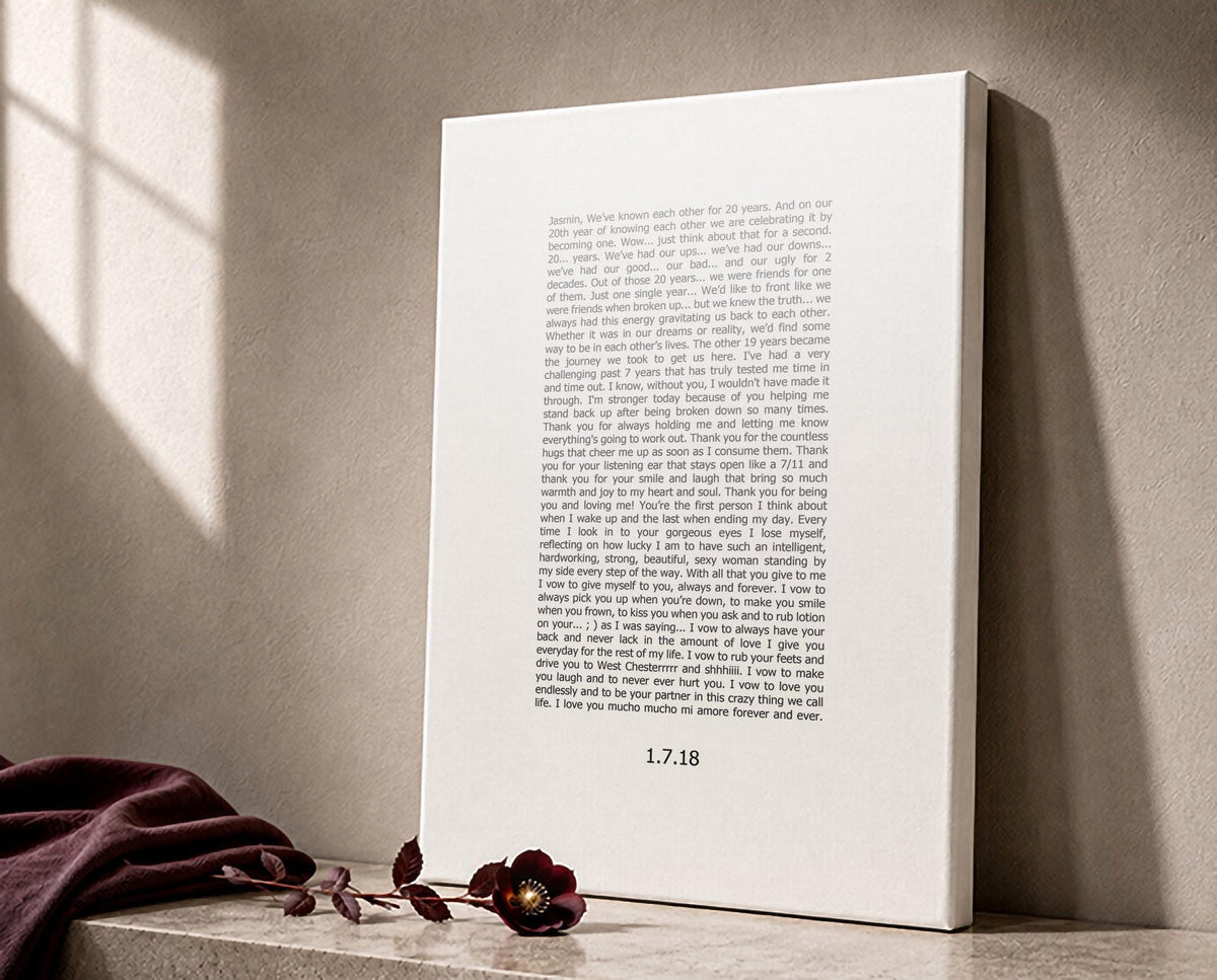Contemporary Wedding Vow Art - HoneycombProverbs - Gifts For The Couple - Wedding Vow Wall Art