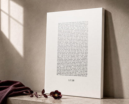 Contemporary Wedding Vow Art, paper or canvas anniversary wedding vows wall art by Honeycomb Proverbs