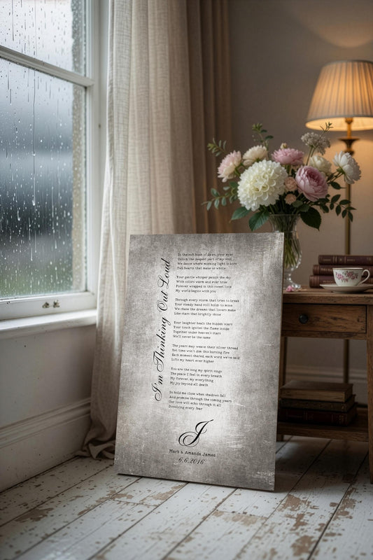 Monogrammed Tin Wedding Song Plaque - HoneycombProverbs - Signs - Tin and Aluminum Gifts