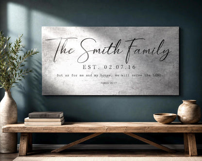 Rustic Family Name Sign with Joshua 24:15