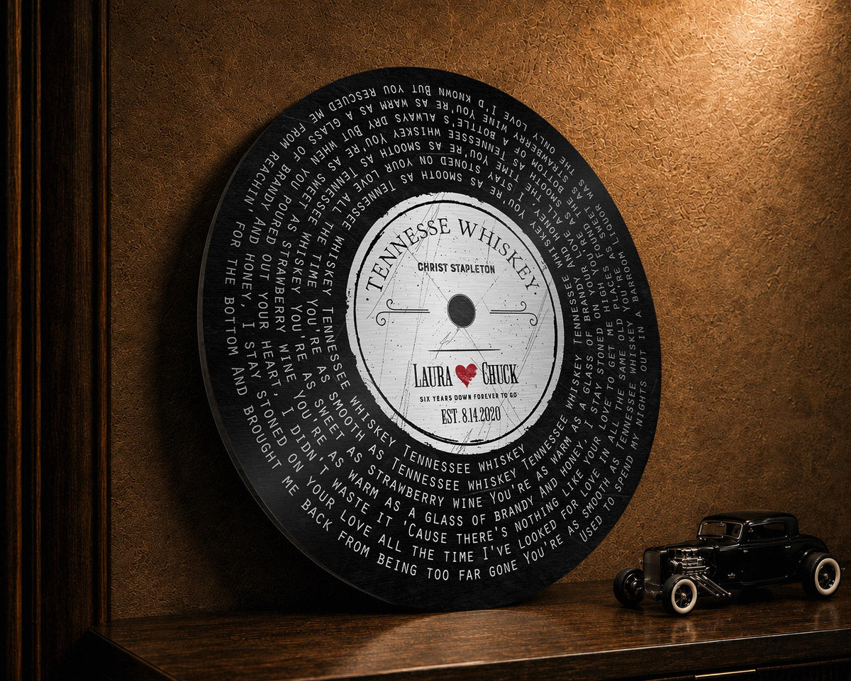 Six Years Down Rustic Record Art - HoneycombProverbs - Signs - Iron Anniversary Gifts
