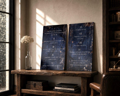 Sapphire-Stone Inspired, Ten Commandments Metal Tablets