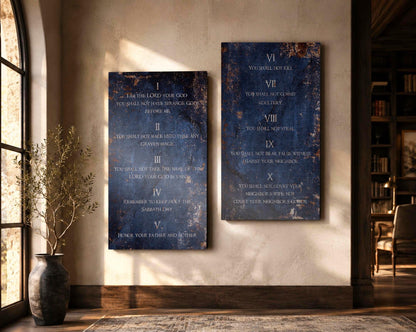 Sapphire-Stone Inspired, Ten Commandments Metal Tablets