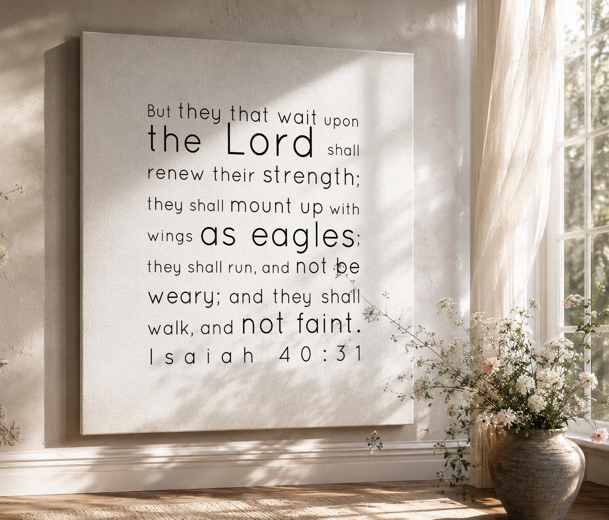 Isaiah 40:31Inspirational Canvas Wall Decor - HoneycombProverbs - Giclée - Christian Wall Art