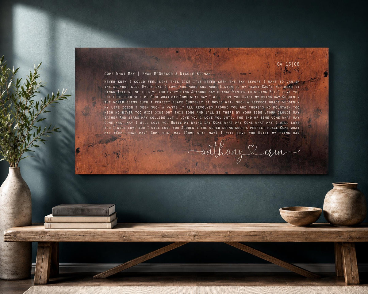Large Song Lyric Sign Burnished Bronze