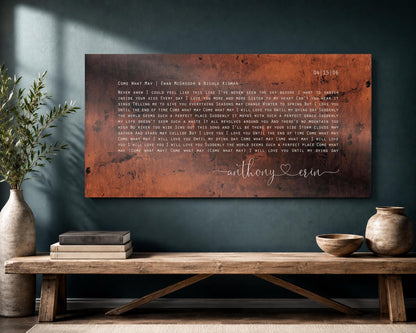 Large Song Lyric Sign Burnished Bronze