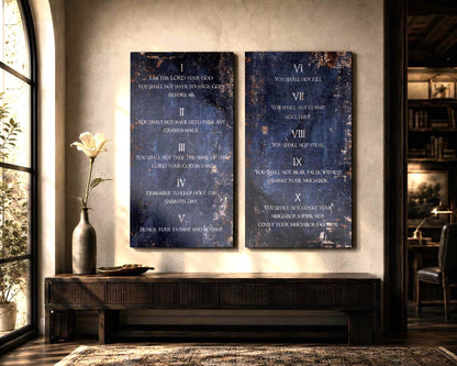 Sapphire-Stone Inspired, Ten Commandments Metal Tablets