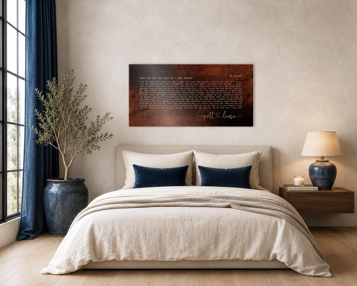 Large Song Lyric Sign Burnished Bronze