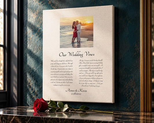 Cotton Canvas Decor: Photo & Vows Art