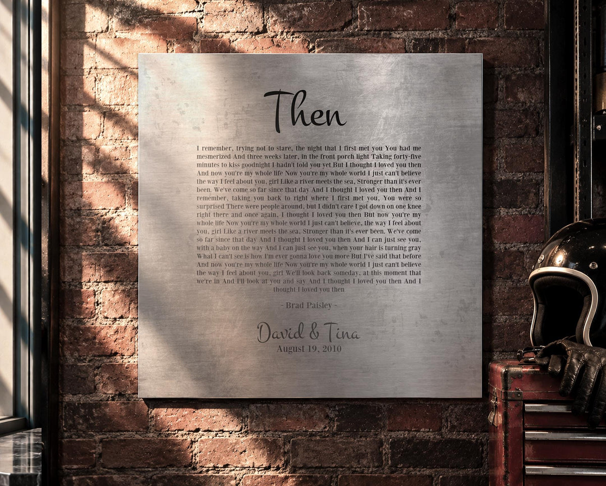 Rustic 10 Year tin Gift, Our Song on Tin - HoneycombProverbs - Signs - Tin and Aluminum Gifts