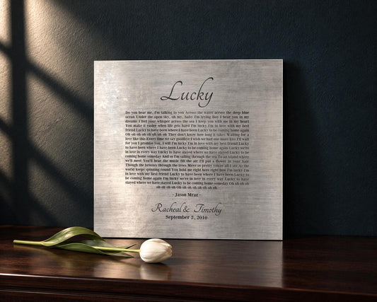 Rustic 10 Year tin Gift, Our Song on Tin - HoneycombProverbs - Signs - Tin and Aluminum Gifts