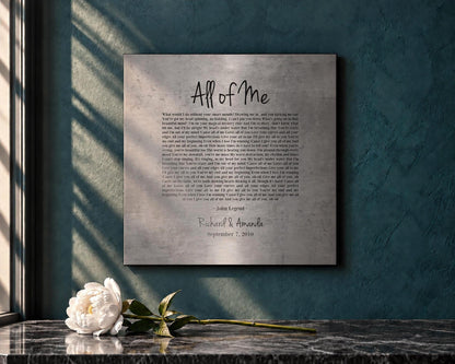 Rustic 10 Year tin Gift, Our Song on Tin - HoneycombProverbs - Signs - Tin and Aluminum Gifts