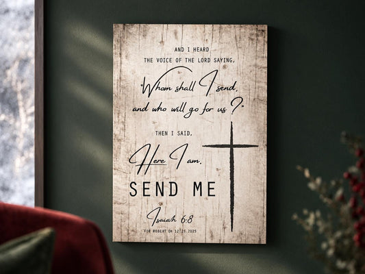 Rustic Wood Bible Verse Plaque: Send Me Lord, Personalized Christian Wall Art - HoneycombProverbs - Signs - Christian Wall Art