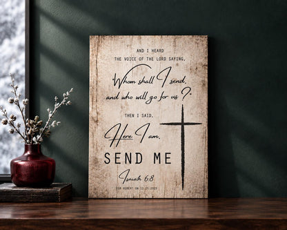 Rustic Wood Bible Verse Plaque: Send Me Lord, Personalized Christian Wall Art - HoneycombProverbs - Signs - Christian Wall Art