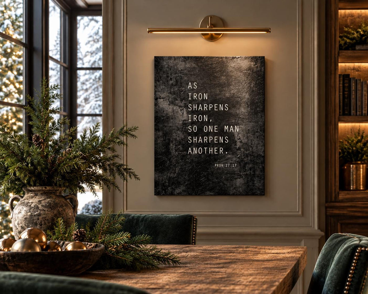 As Iron Sharpens Iron Grunge Wall Art - HoneycombProverbs - Signs - Christian Wall Art