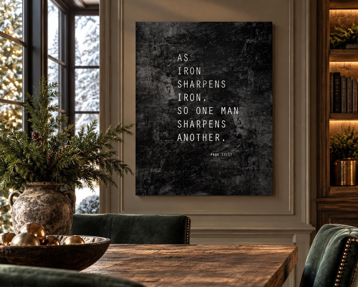 As Iron Sharpens Iron Grunge Wall Art - HoneycombProverbs - Signs - Christian Wall Art