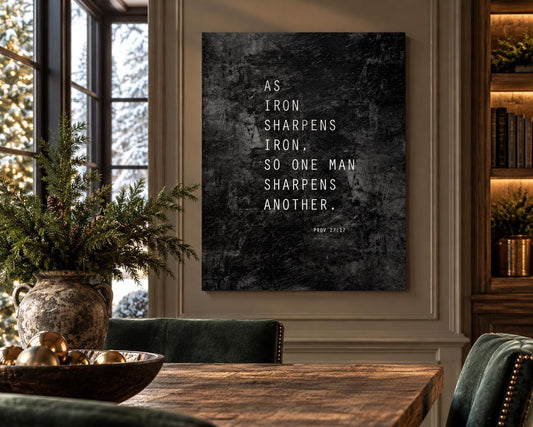 As Iron Sharpens Iron Grunge Wall Art - HoneycombProverbs - Signs - Christian Wall Art