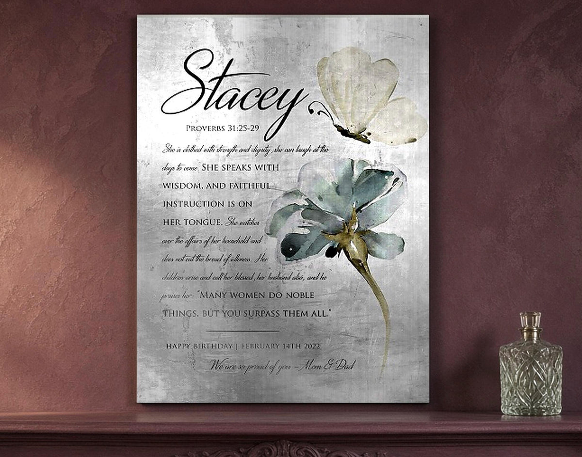 Proverbs 31 Farmhouse Name Sign - HoneycombProverbs - Signs - Tin and Aluminum Gifts