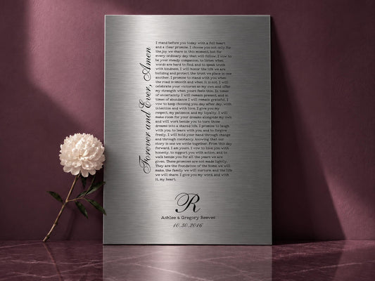 Wedding Song on Tin, 10th anniversary tin song lyric wall art by Honeycomb Proverbs