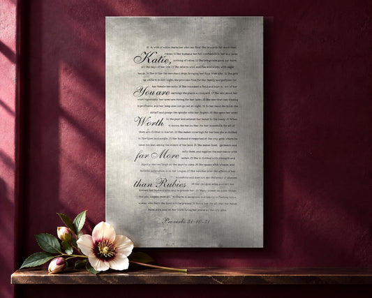 Worth Far More than Rubies Personalized Scripture for Her