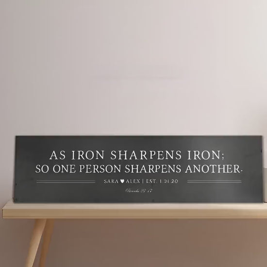 Iron Anniversary Gift, Iron Sharpens Iron Sign