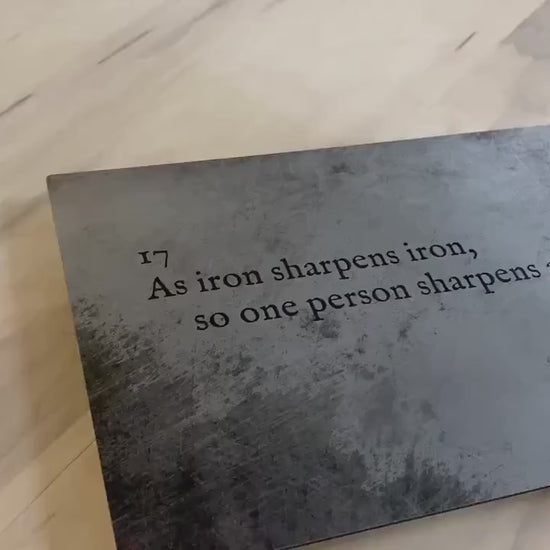As Iron Sharpens Iron Farmhouse Industrial Metal Sign
