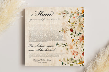 Personalized Proverbs 31 floral country plaque, view 2