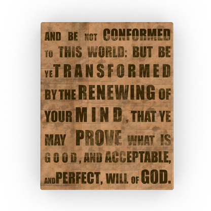 Scripture Subway sign on Canvas: Romans 12:2 - Fine art and canvas personalized anniversary and inspirational gifts