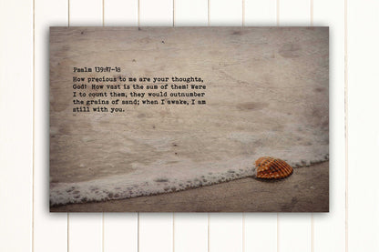 Wood Inspired Scripture Art: Psalm 139:17-18 on Canvas - Honeycomb Proverbs - Wedding gift ideas - paper anniversary gifts 