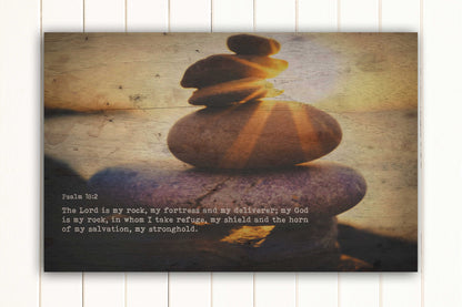 Wood Inspired Scripture Art: Psalm 18:2 on Canvas - Honeycomb Proverbs - Wedding gift ideas - paper anniversary gifts 