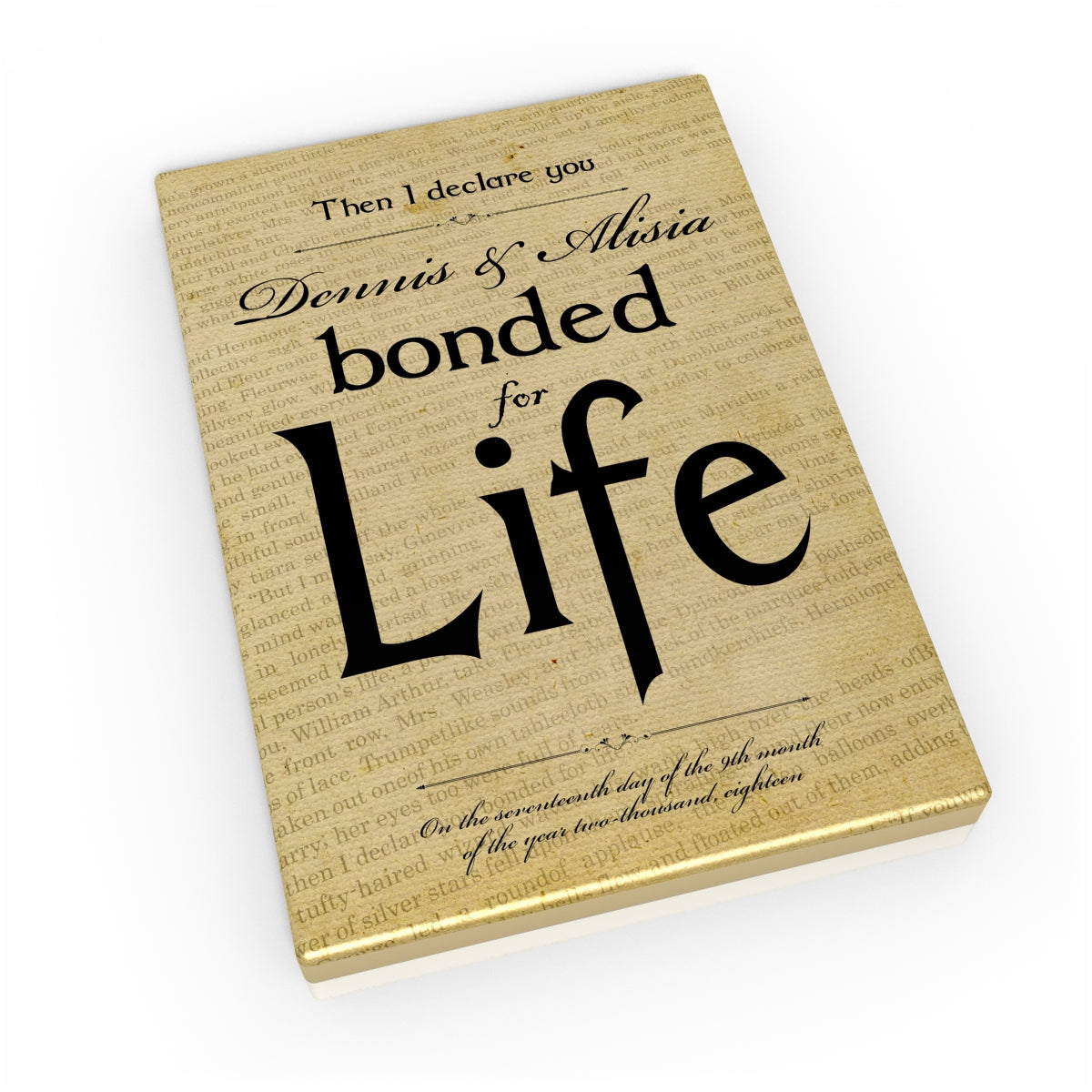 Romantic Art Print: Then I Declare you Bonded for Life - Hunnycomb Proverbs - Wedding gift ideas - paper anniversary gifts 