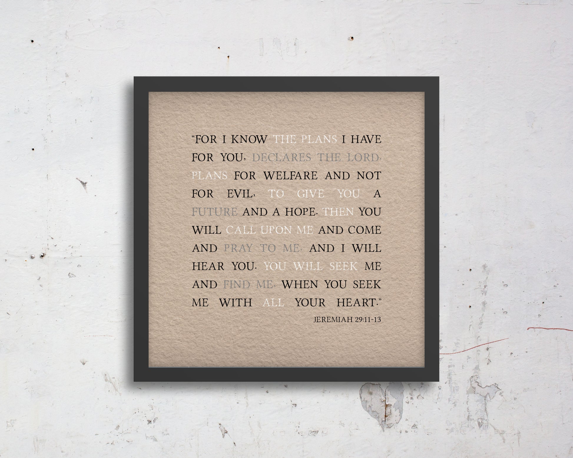 Jeremiah 29:11 Custom Bible verse art