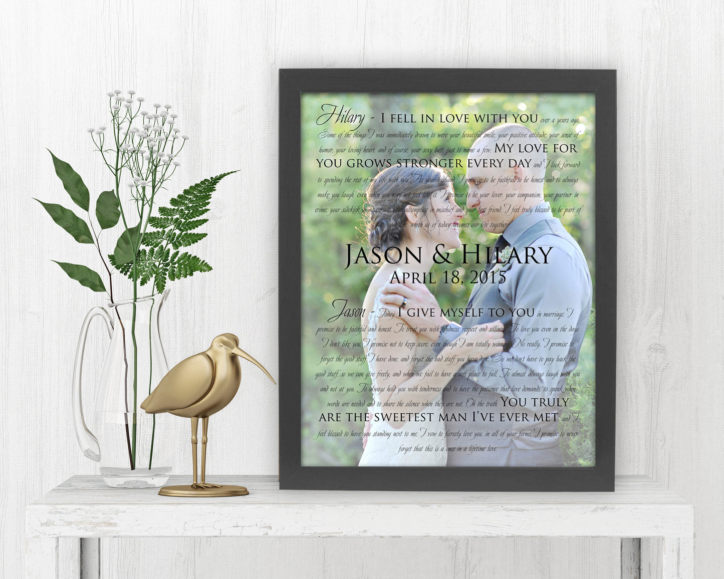 
                  
                    Framed Wedding Vow Photo - Fine art and canvas personalized anniversary and inspirational gifts
                  
                