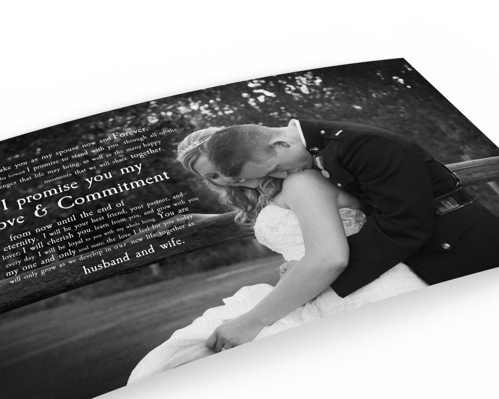 Printed Vows with Wedding Photo - Fine art and canvas personalized anniversary and inspirational gifts