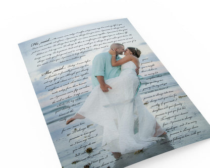Wedding Photo with Quote - Fine art and canvas personalized anniversary and inspirational gifts