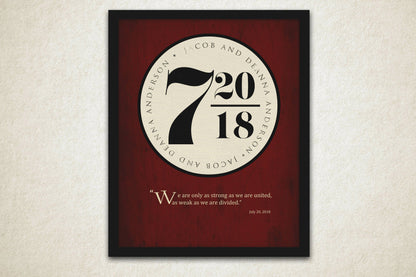 Personalized Wedding Date Print: Platform Sign - Honeycomb Proverbs - Wedding gift ideas - paper anniversary gifts 
