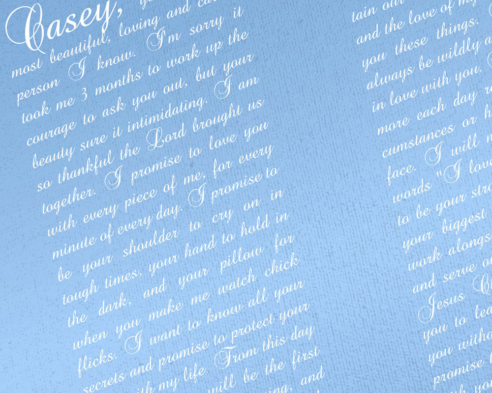 Personalized Metallic Wedding Vow Canvas - Happily Ever After - Fine art and canvas personalized anniversary and inspirational gifts