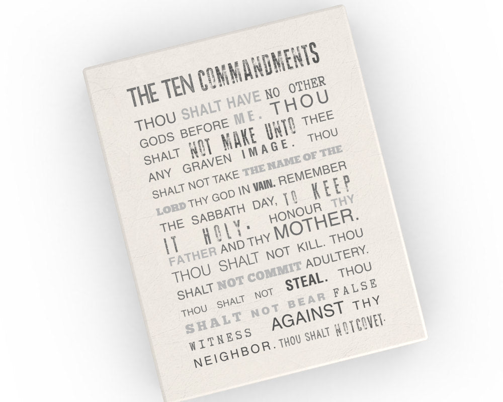 The ten Commandments, Canvas, 10 commandments, christian, religious, Subway, sign, scripture,  poster, print, grunge, scripture canvas