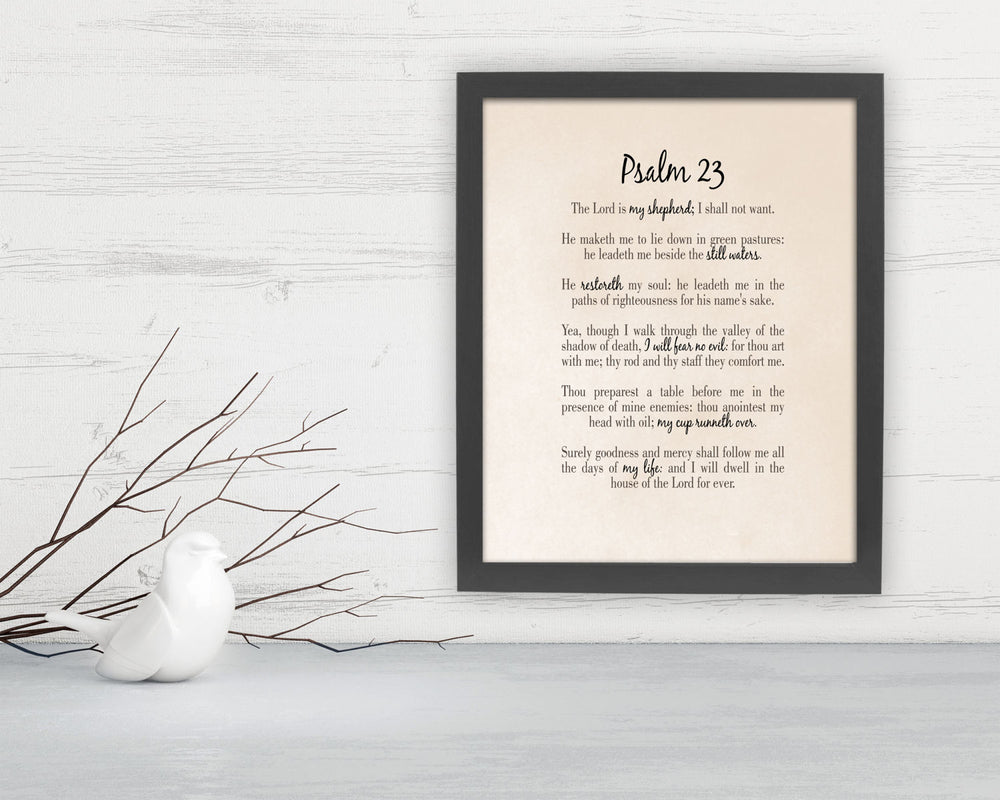 Psalm 23 designer typography, scripture print, christian typography art, designer bible verse art, Psalms 23, The Lord is my Shepherd