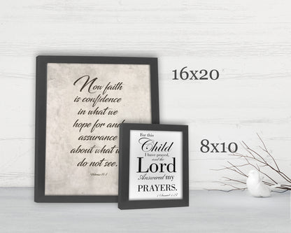 Custom Framed or Canvas Bible Verse Wall Decor, shown on the wall, paper or canvas anniversary