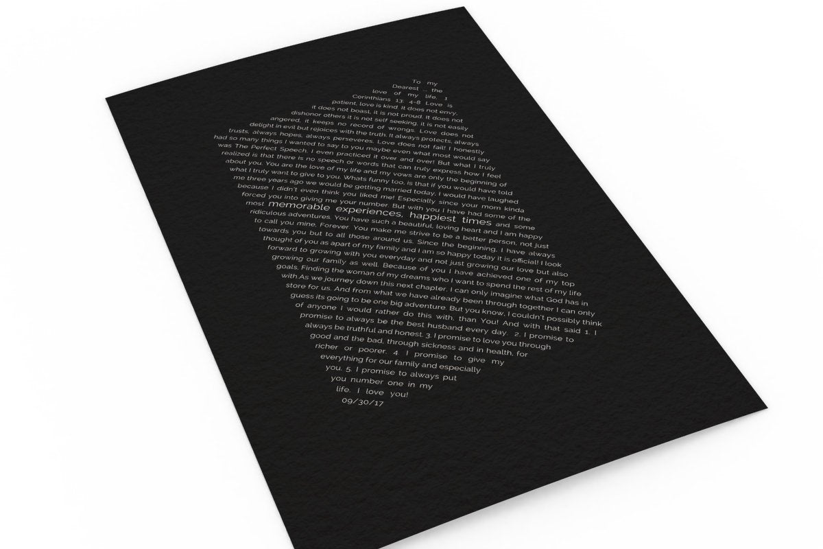 1st anniversary paper gift, Christmas, gift for him, printed, Wedding, Vow, Framed, Print, Gift, Anniversary, Vows, paper, first, husband