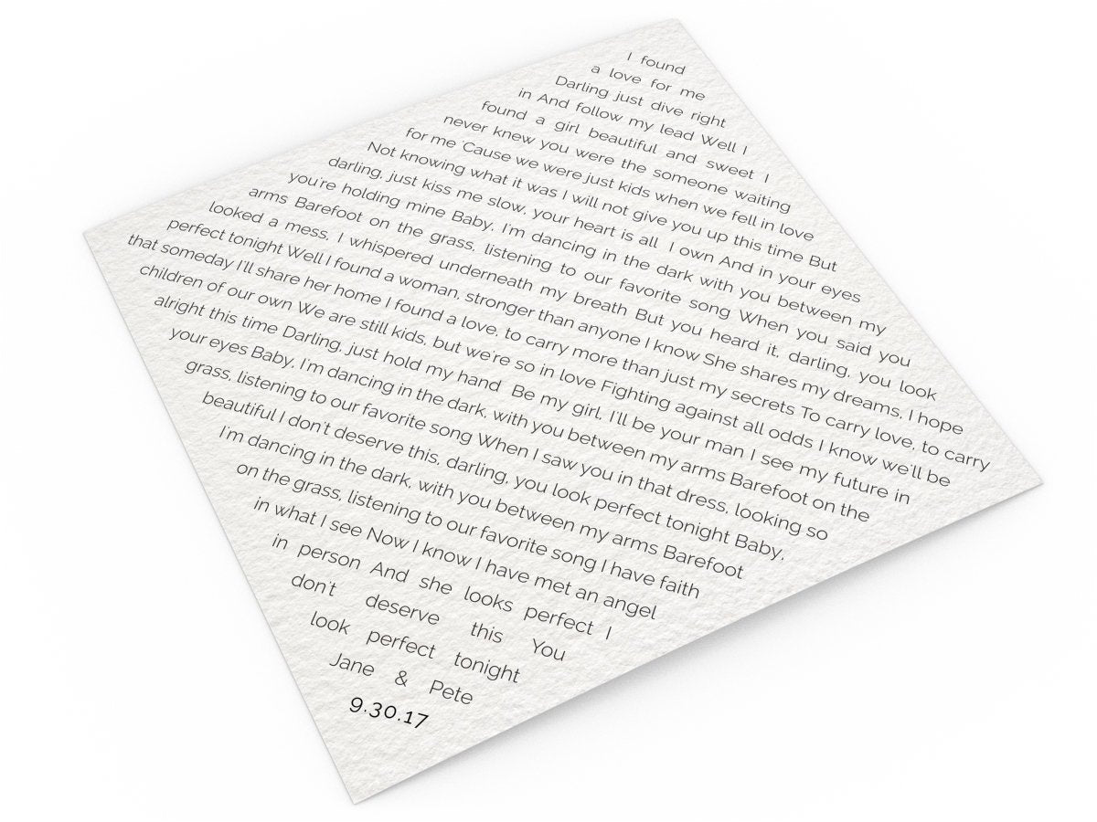 Vow art, 1st, Christmas gift, song lyrics, wedding vows, first year, gift, wedding, Frame, Vows, Print, Gift, him, her, Anniversary, paper