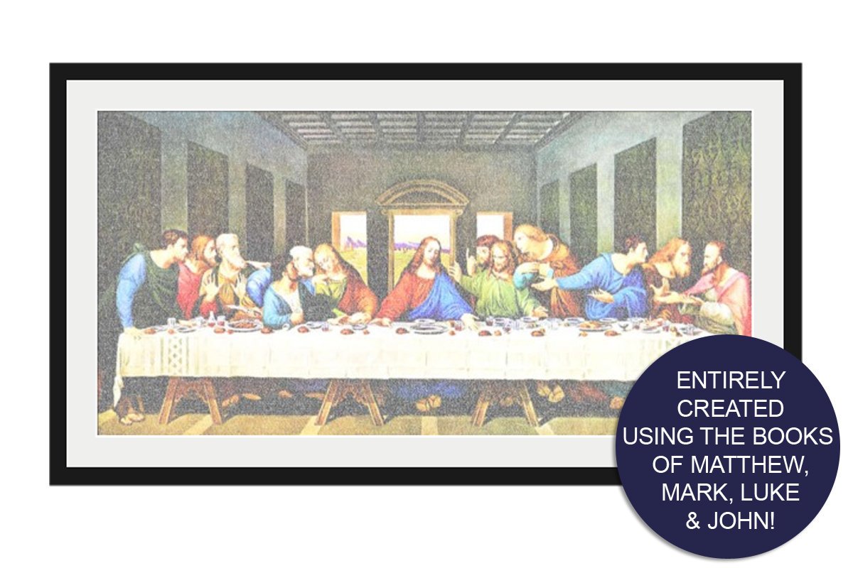 Bible Verse Art, Scripture Wall Art, The Last Supper, Word art, Gift for pastor, The Books of the Gospel, Religious decor, Christian art
