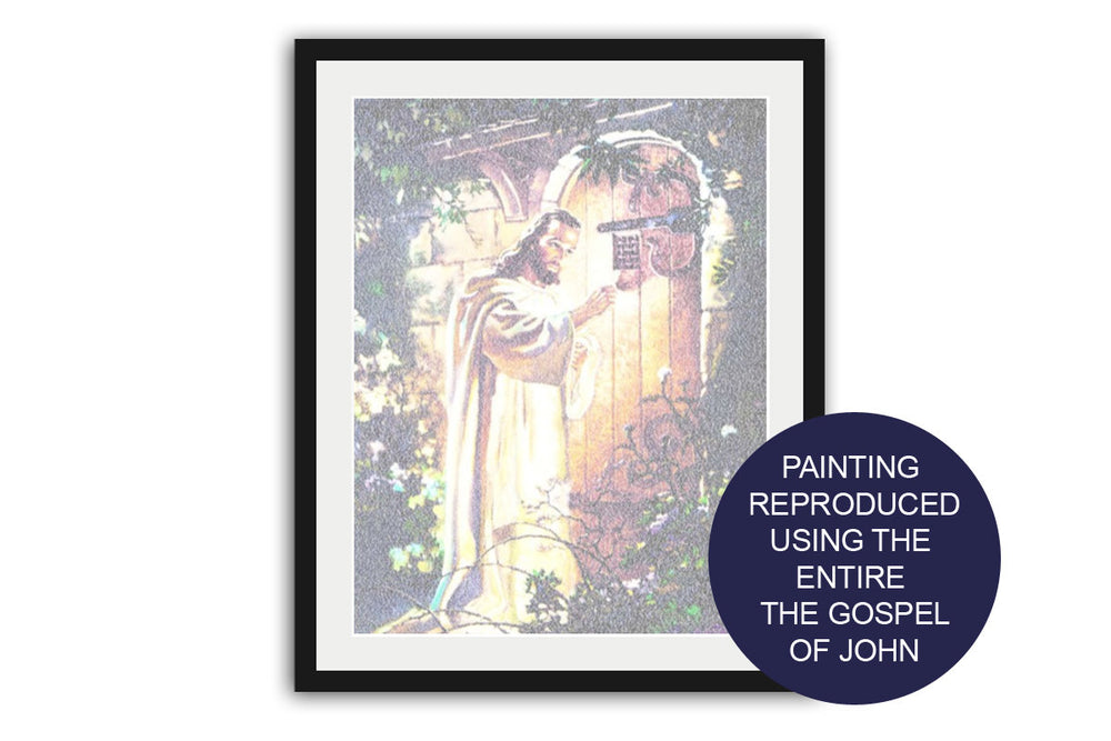 Scripture art, Bible Verse art, The Gospel of John, Jesus, Knock, Decor, Gift, Faith, Jesus Painting, Picture, pastor gifts, framed print